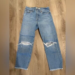 Signature by Levi Strauss Light Blue Distressed Straight Jeans